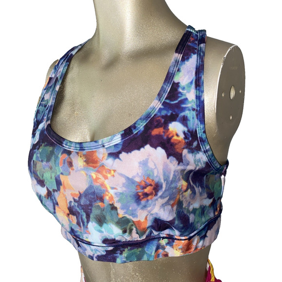 American Eagle Outfitters Racerback Sports Bra Multicolor Size Large Performance - Picture 1 of 7